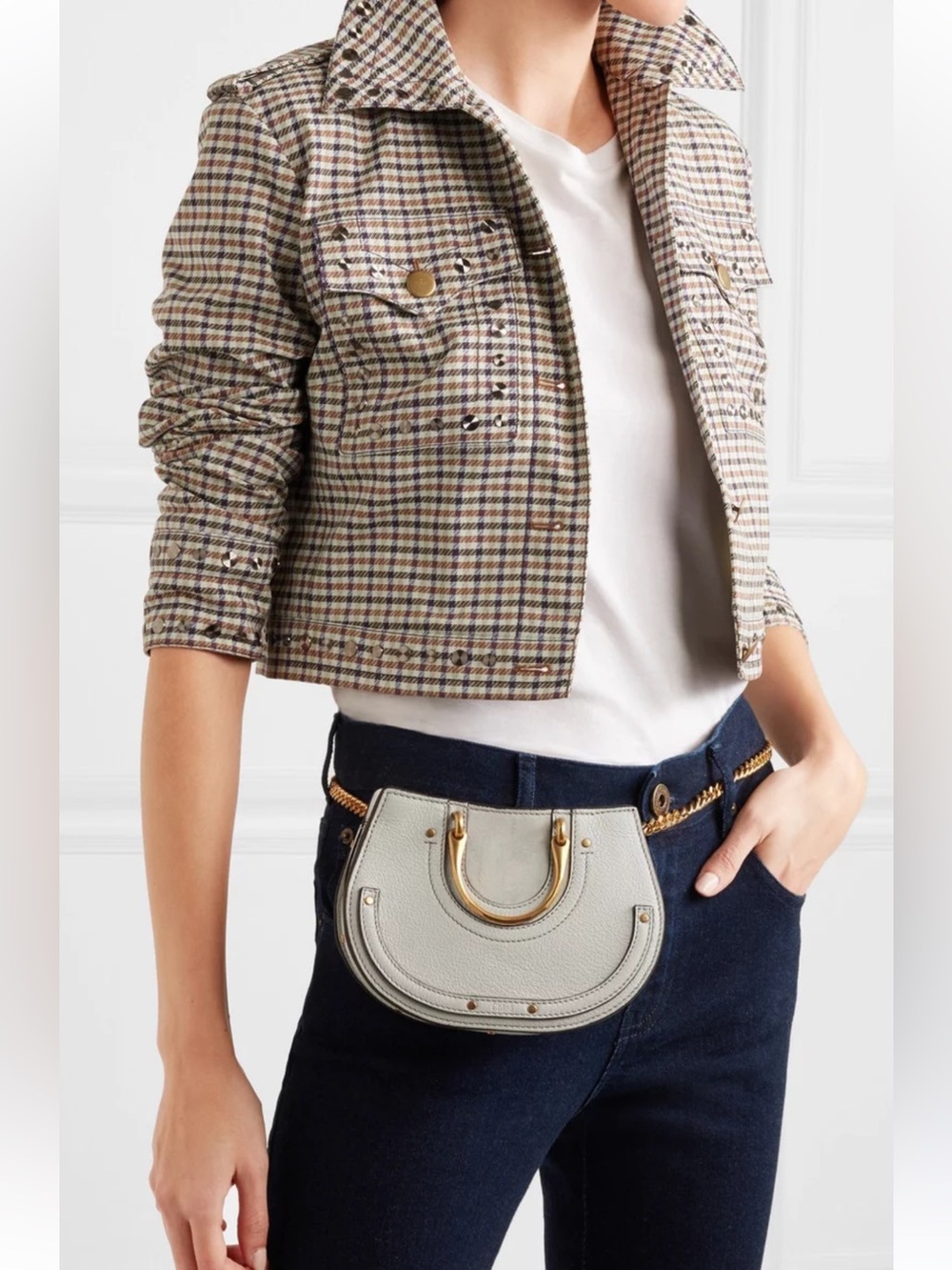 Chloe Calfskin Leather Mini Pixie Signature Crossbody/Belt Bag